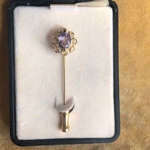Vintage amethyst and gold (plated I believe) pin